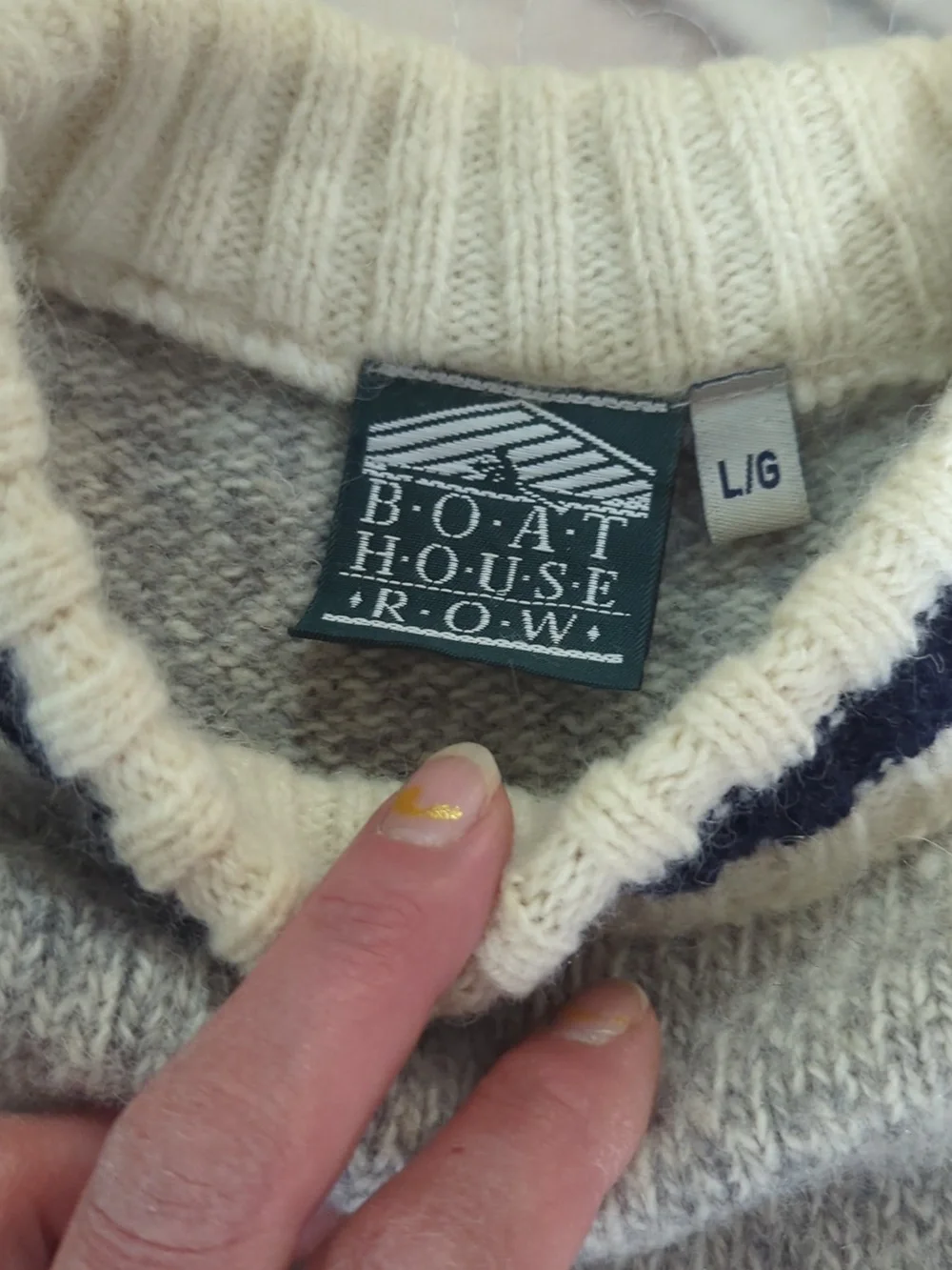 Boathouse Row Wool Sweater Size Large | Cozy Heavy Knit Cabin Cottagecore - Picture 3 of 16